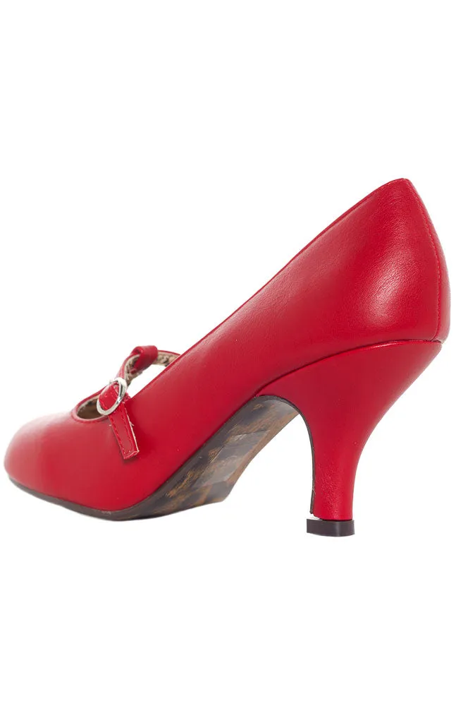 BETTIE PAGE CASSIE HEELS RED
