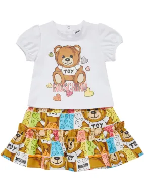 Moschino   Cotton jersey t-shirt &amp; poplin skirt 