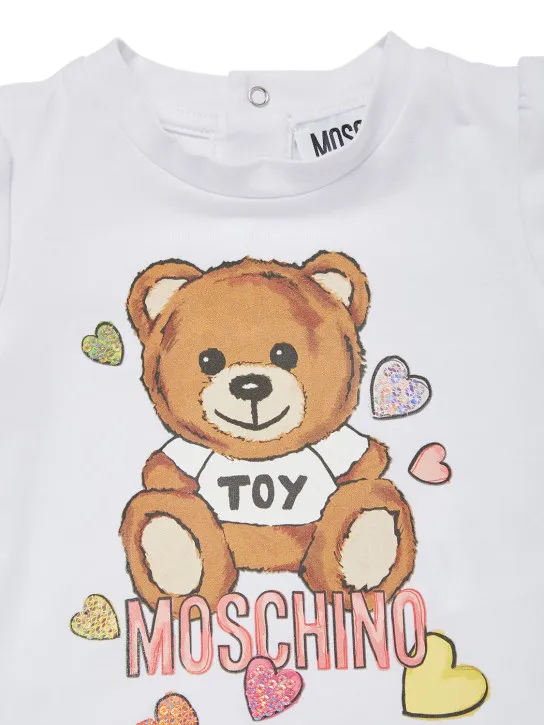 Moschino   Cotton jersey t-shirt &amp; poplin skirt 