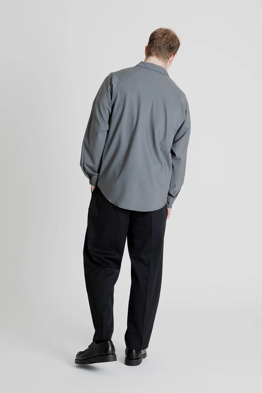 One Tuck Wool Pants - Black
