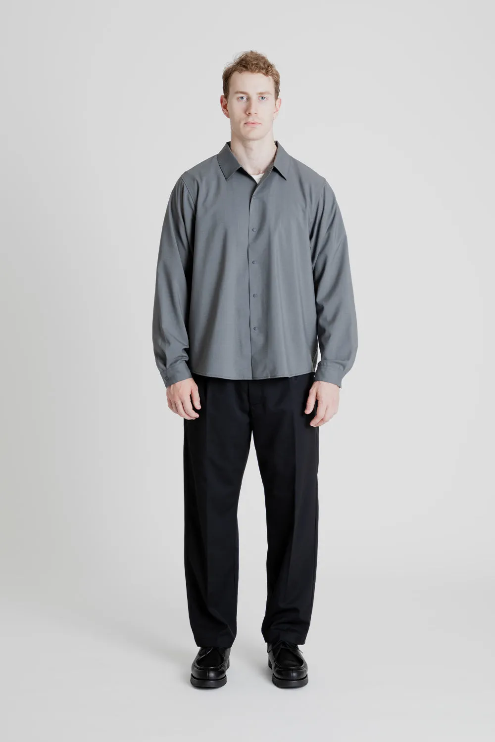 One Tuck Wool Pants - Black