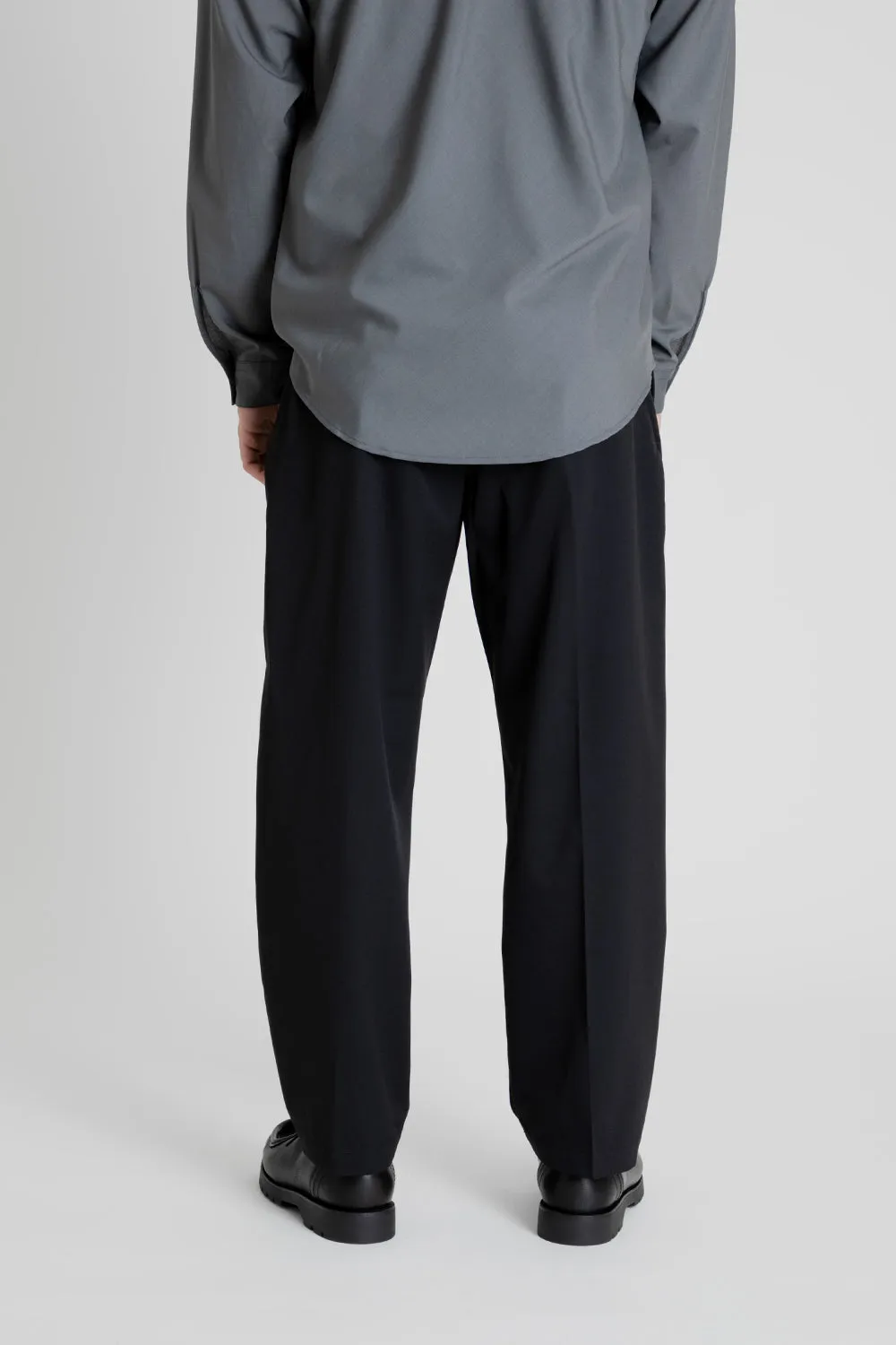 One Tuck Wool Pants - Black