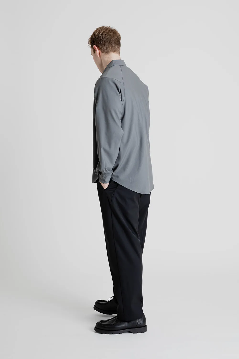 One Tuck Wool Pants - Black
