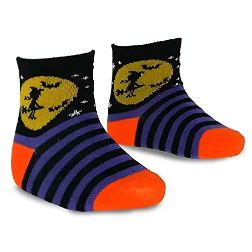 TeeHee Fun Halloween Novelty Socks for Little Kids Toddler Crew Socks 3-Pair Pack (K2104HAL)