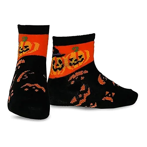 TeeHee Fun Halloween Novelty Socks for Little Kids Toddler Crew Socks 3-Pair Pack (K2104HAL)